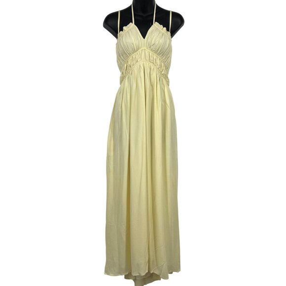 Lullaby Club Maxi Lined Yellow Enya Dress Lemon Size Large Extra Large NWT New - Picture 1 of 10